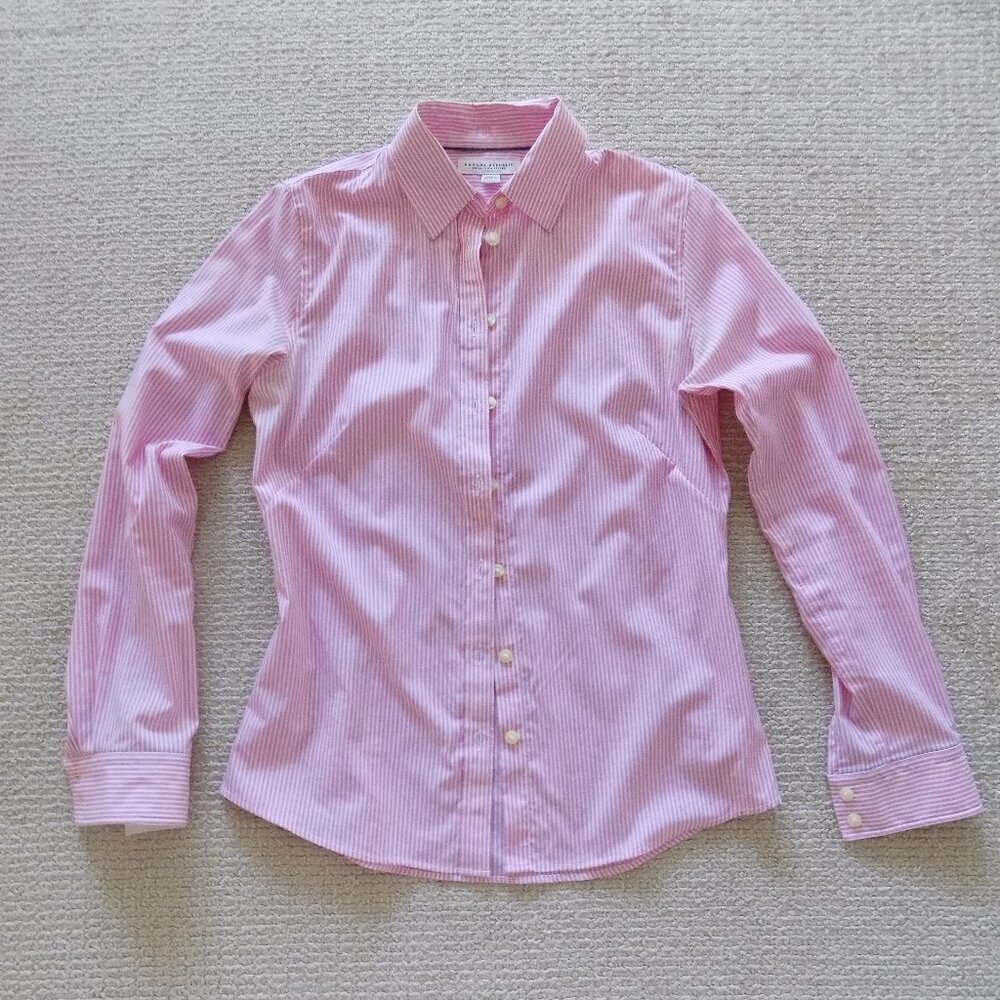banana republic br non-iron fitted womens collared dress shirt